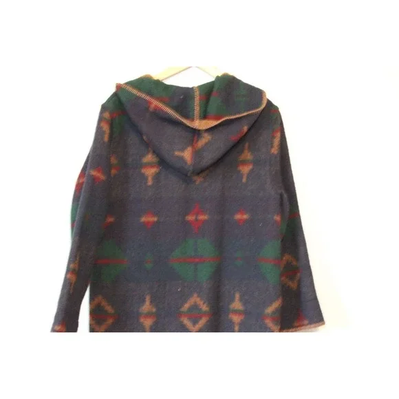 Woolrich Southwest Wool Reversible Long Hooded Blanket Coat Duster Small H14206 - Picture 10 of 16